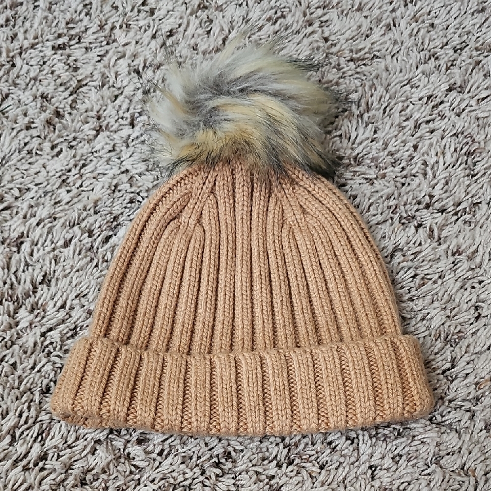 J.crew Ribbed Pom Winter Beanie Hat NWT
